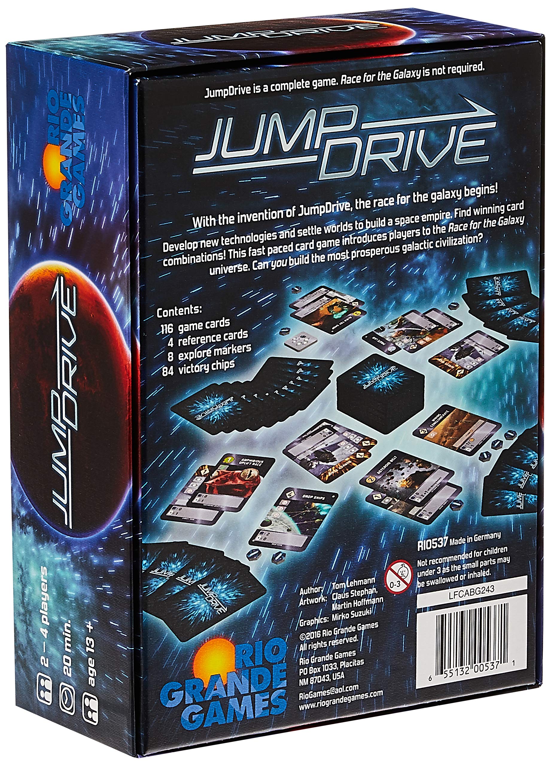 Rio Grande Games Jump Drive game play area showing compact space for 2–4 players.