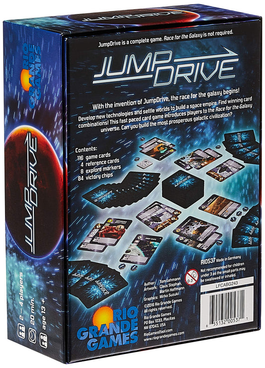Rio Grande Games Jump Drive game play area showing compact space for 2–4 players.