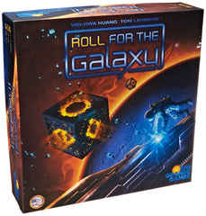 Rio Grande Games Roll for The Galaxy box front invites strategy and quick starts.