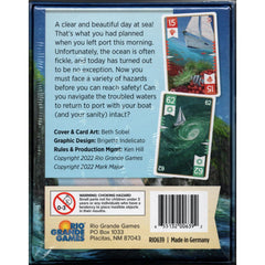 Rio Grande Games Seas of Strife cards in play during a tense trick-taking round.