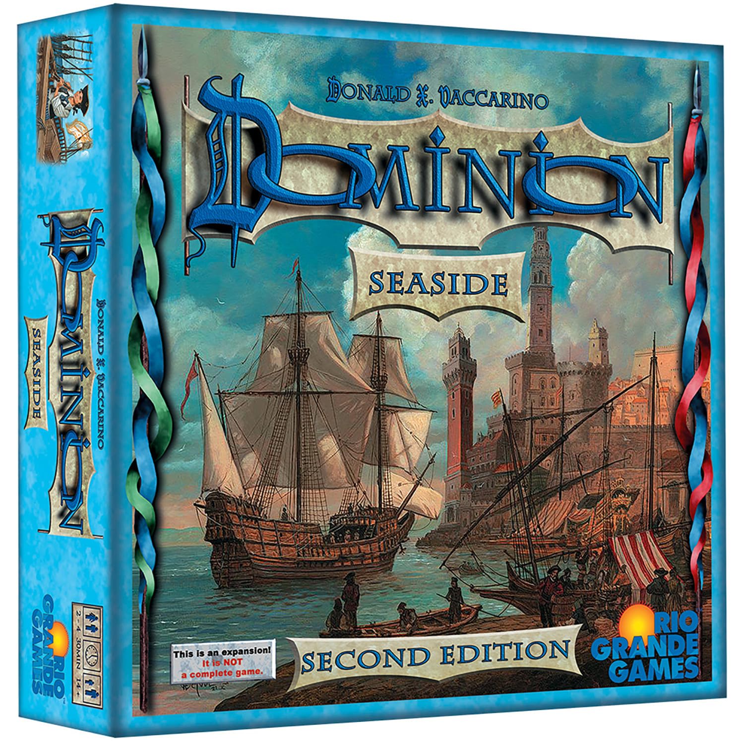 Rio Grande Games Seaside Second Edition kingdom cards showcase new turn options.