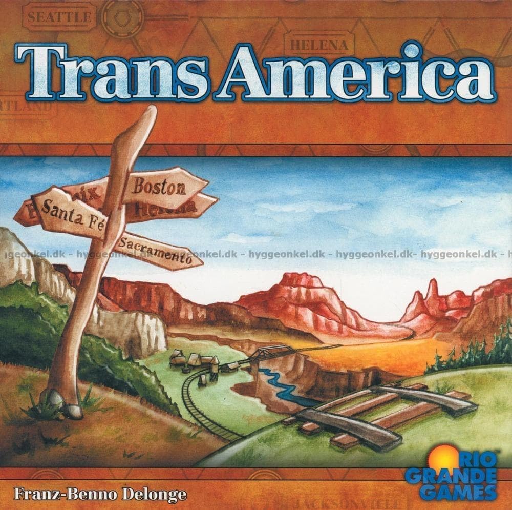 Transamerica game play area with routes and city markers for strategic play