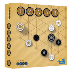 Rio Grande Games Tzaar board setup demonstrating two-player strategy.