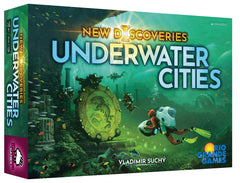 Rio Grande Games Underwater Cities New Discoveries cover showcasing expanded gameplay options.