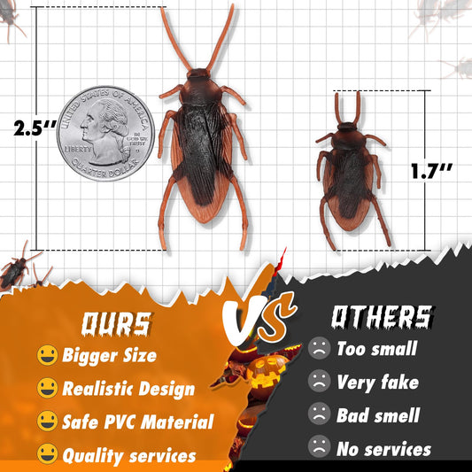 Riomeira 35pc prank roaches bulk pack ideal for Halloween setups.