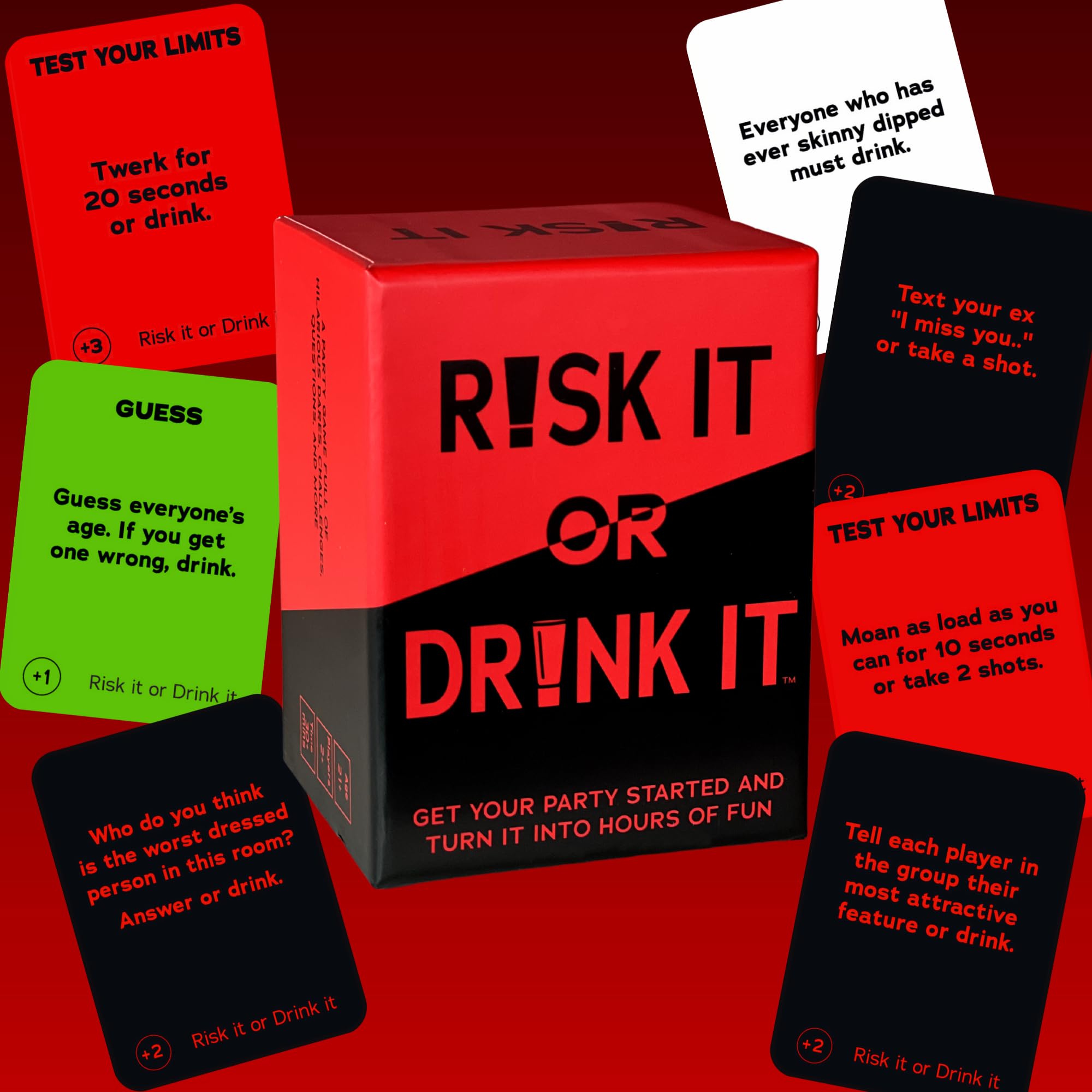 Risk It Or Drink It dare card close-up, sparking bold moments and conversation.