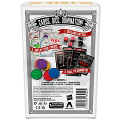 Hasbro Risk Strike cards and dice in hand for fast battles
