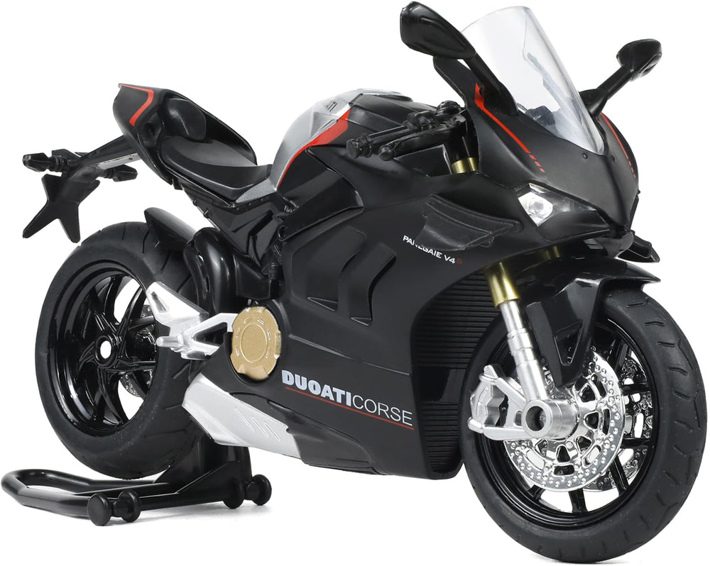 Risopen Ducati V4S 1:12 model – front view highlights detailed aerodynamics for display.