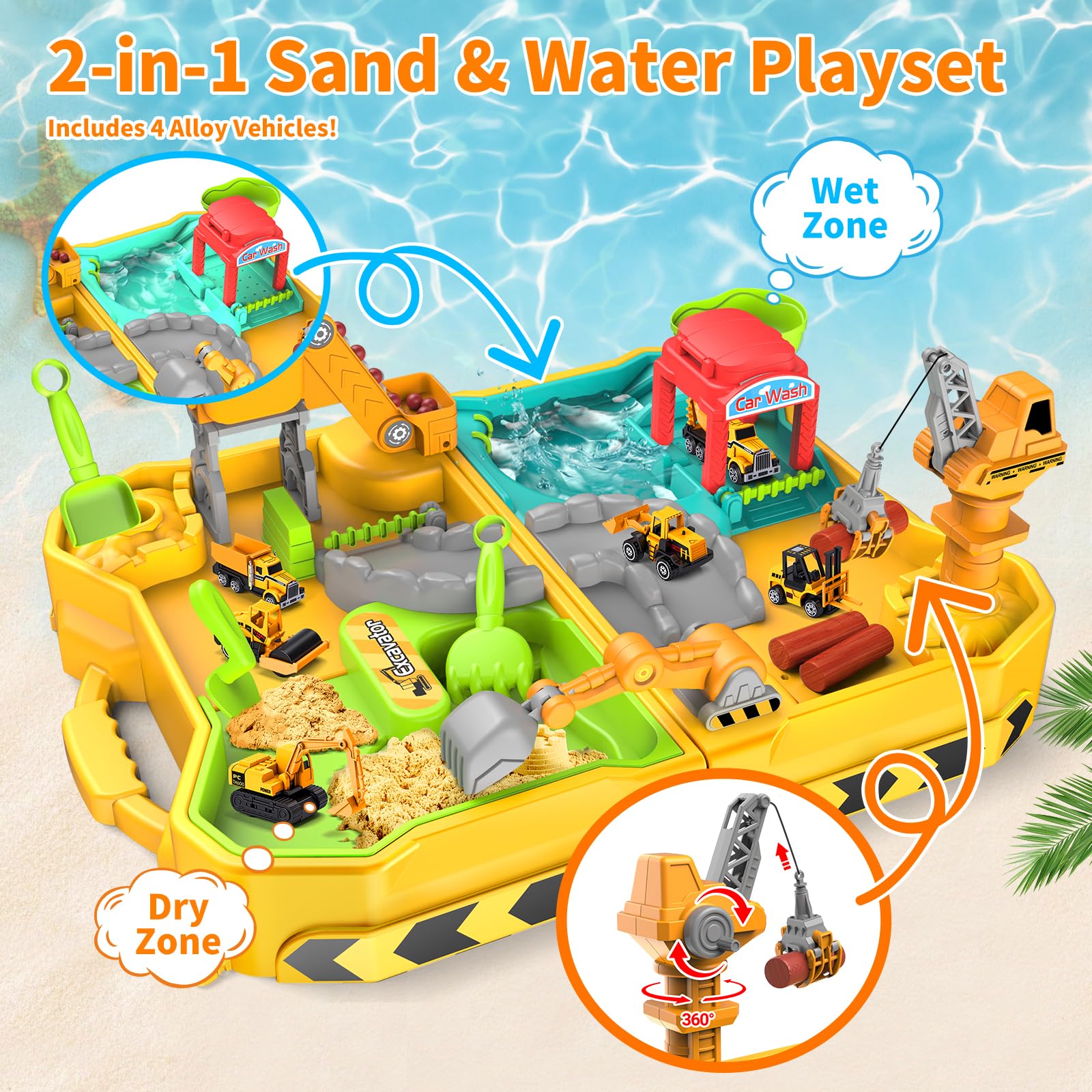RISUNTOY alloy trucks provide durable construction site play for toddlers.