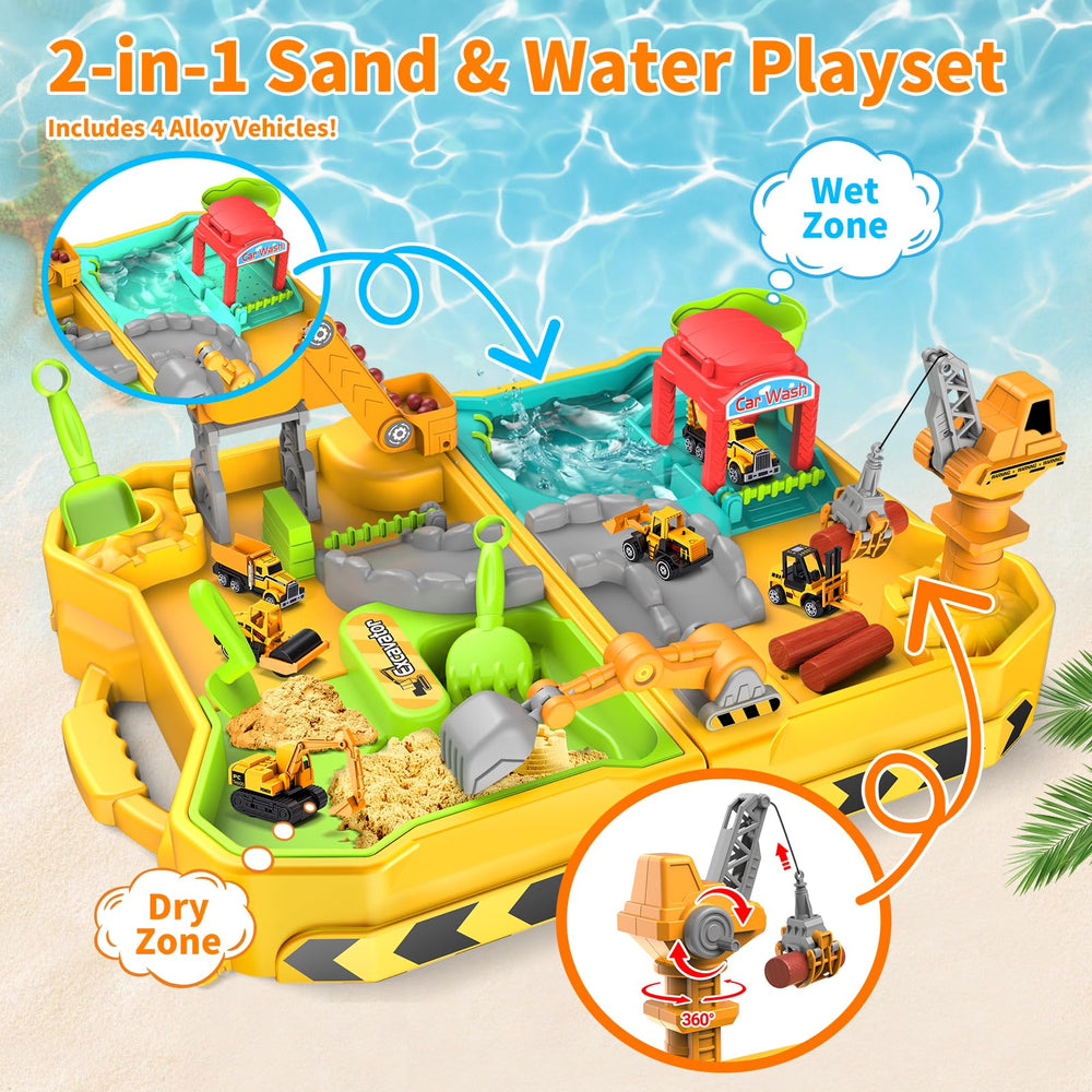 RISUNTOY alloy trucks provide durable construction site play for toddlers.