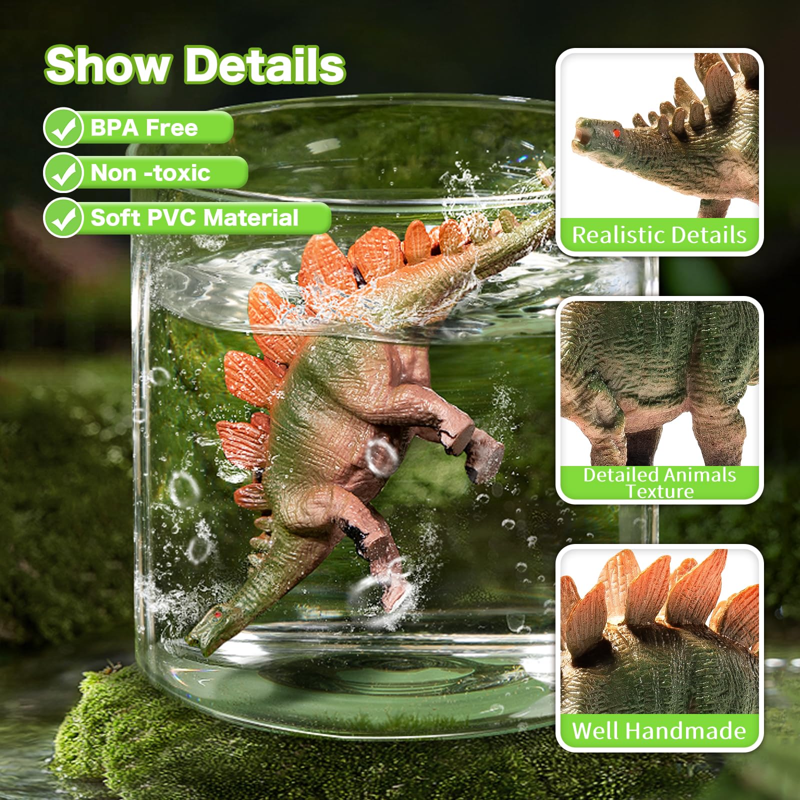 RISUNTOY 3-inch dinosaurs for small hands and activity
