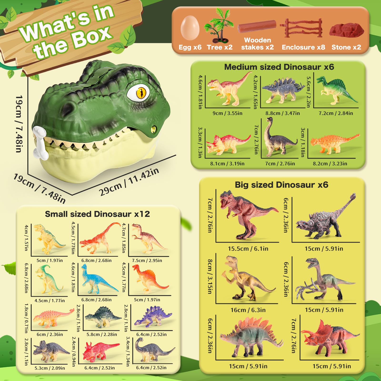RISUNTOY 4-inch dinosaurs for detailed exploration