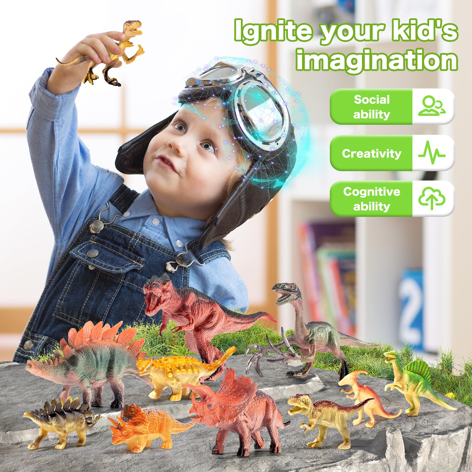 RISUNTOY playset invites kids to create a complete dino world