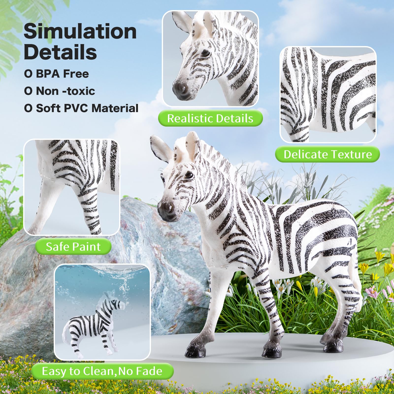 RISUNTOY Safari tree accessory creates a lifelike habitat backdrop.