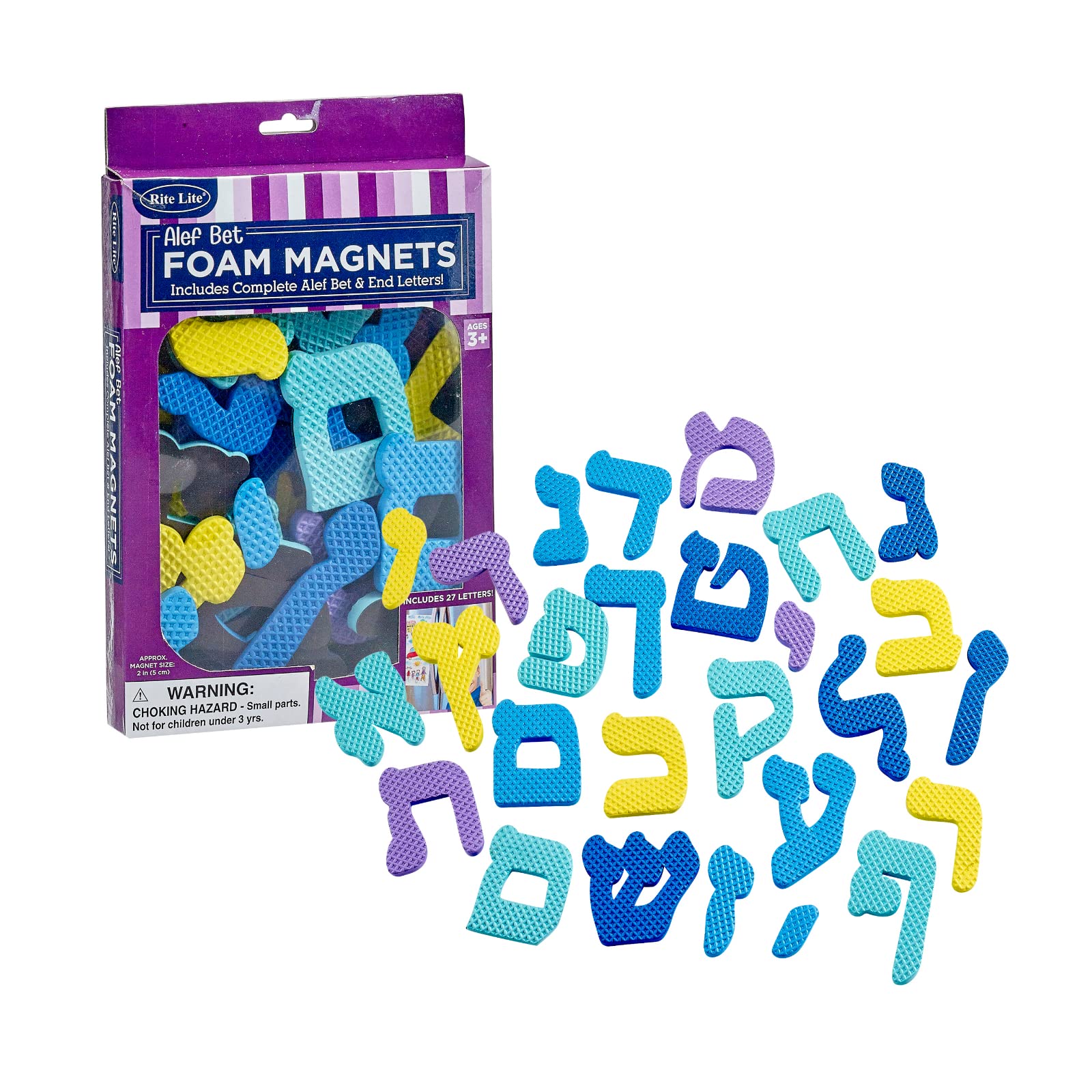 Rite Lite Alef Bet magnets on fridge display the full Hebrew alphabet for playful learning