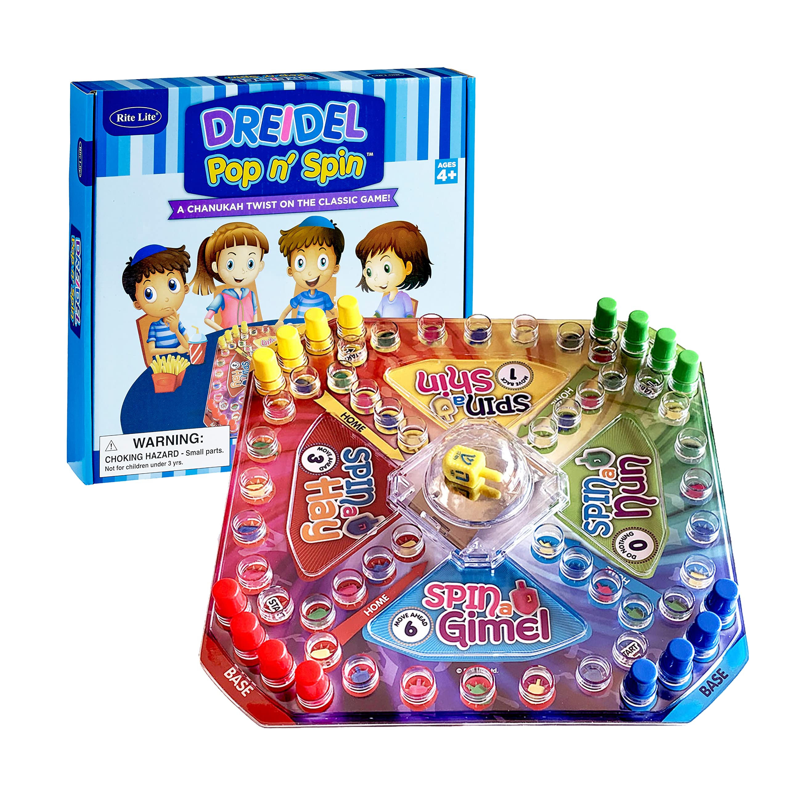 Rite Lite Dreidel Pop and Spin board ready for family game night.