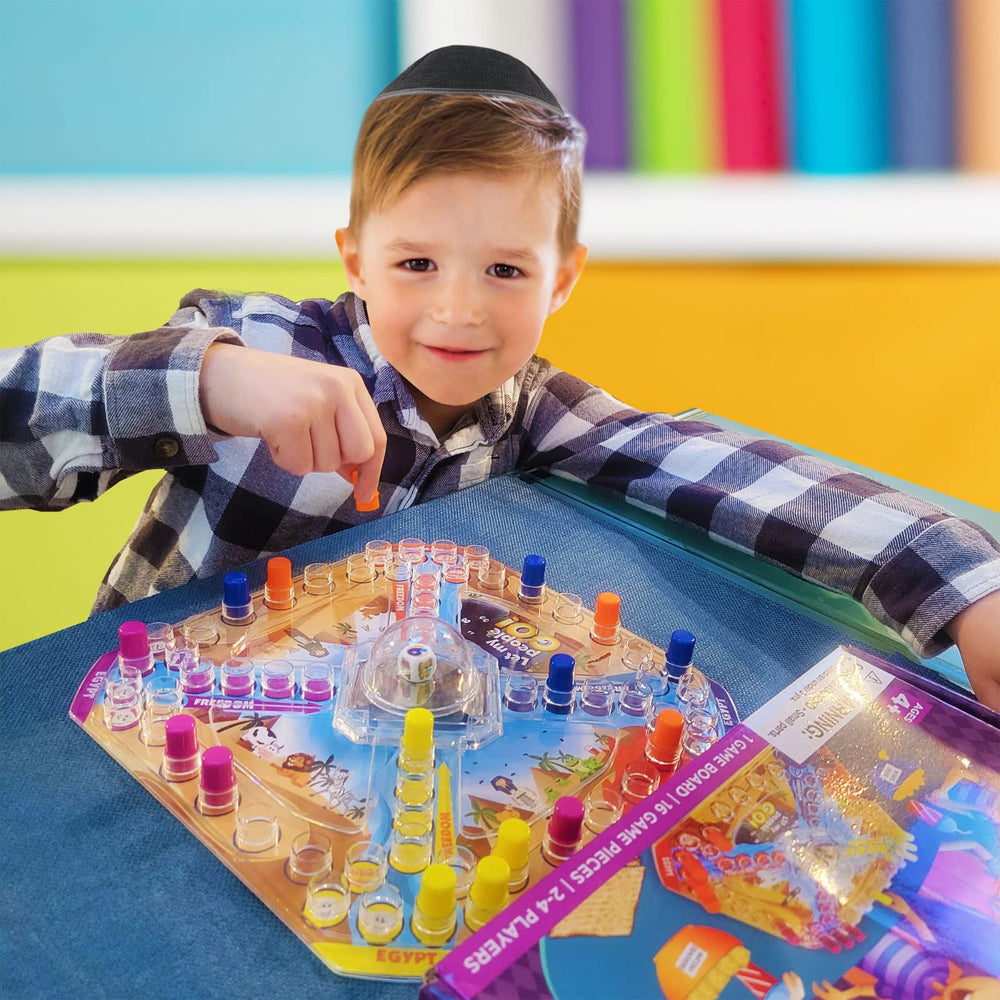 Rite Lite Let My People Go! Passover dice and board in action, ideal for kids and adults