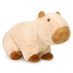 Riuhot Capybara plush 9in front view, soft and cuddly for kids.