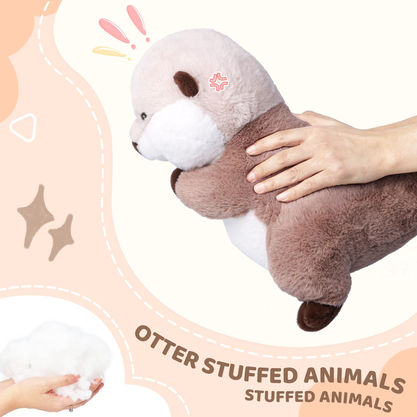 Riuhot packaging of otter plush vacuum-packed with slight wrinkles to refresh