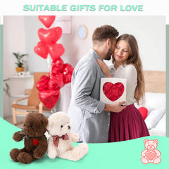 Red bow and heart details add cute charm.