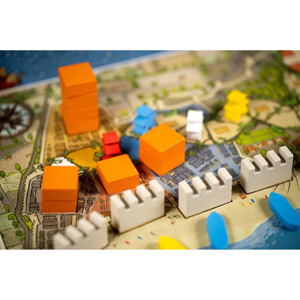 River Horse Noli board game bidding area—secret bids shape your rise.