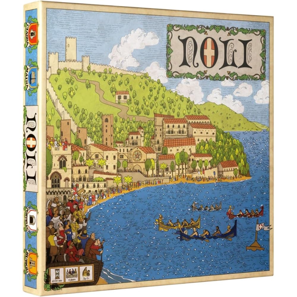 River Horse Noli board game cover—epic medieval trade setting for game night.