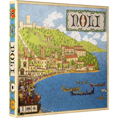 River Horse Noli board game cover—epic medieval trade setting for game night.
