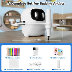RIVGOT drawing robot Type-C charging cable included for power ready play.