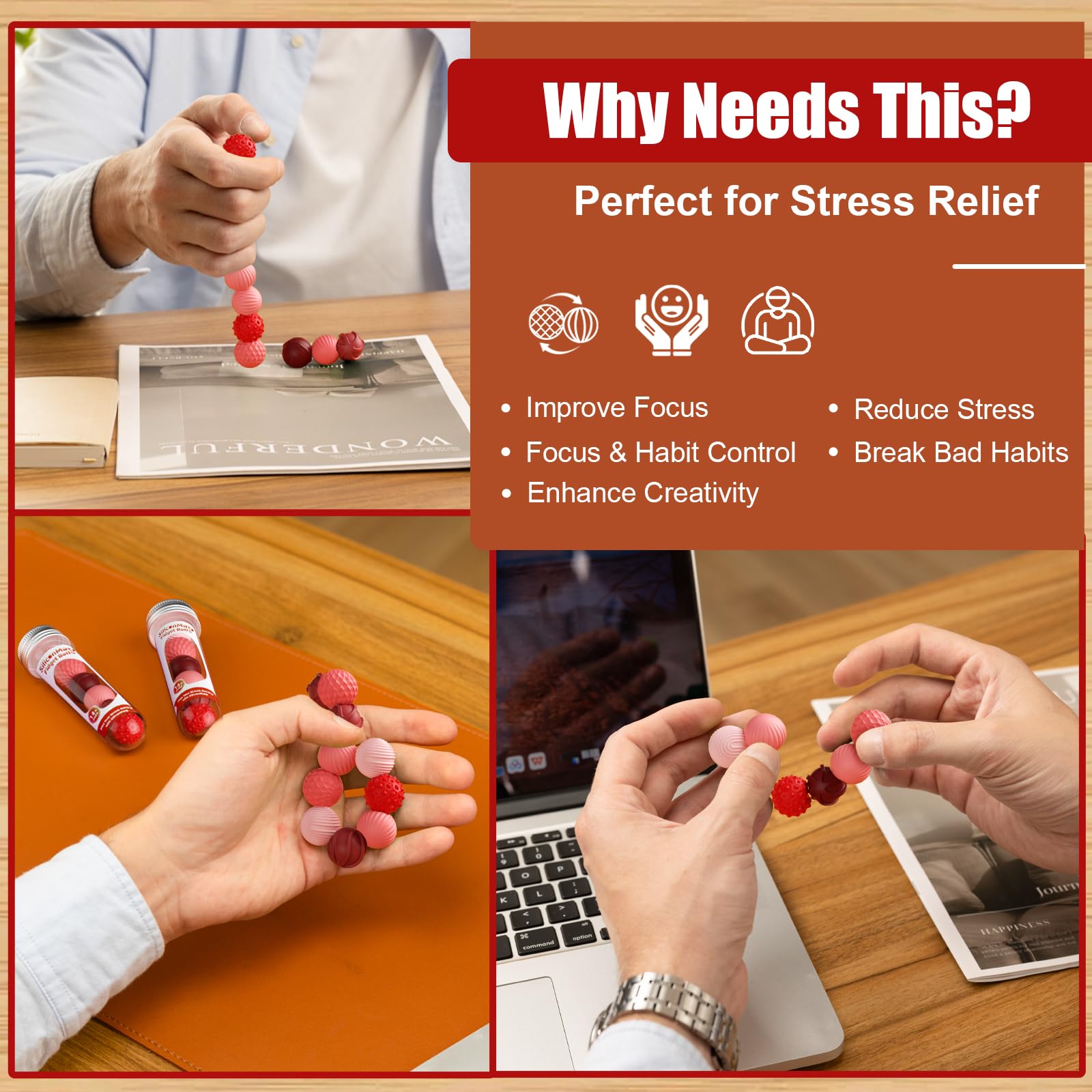 RIVGOT compact stress relief ball set fits in hand