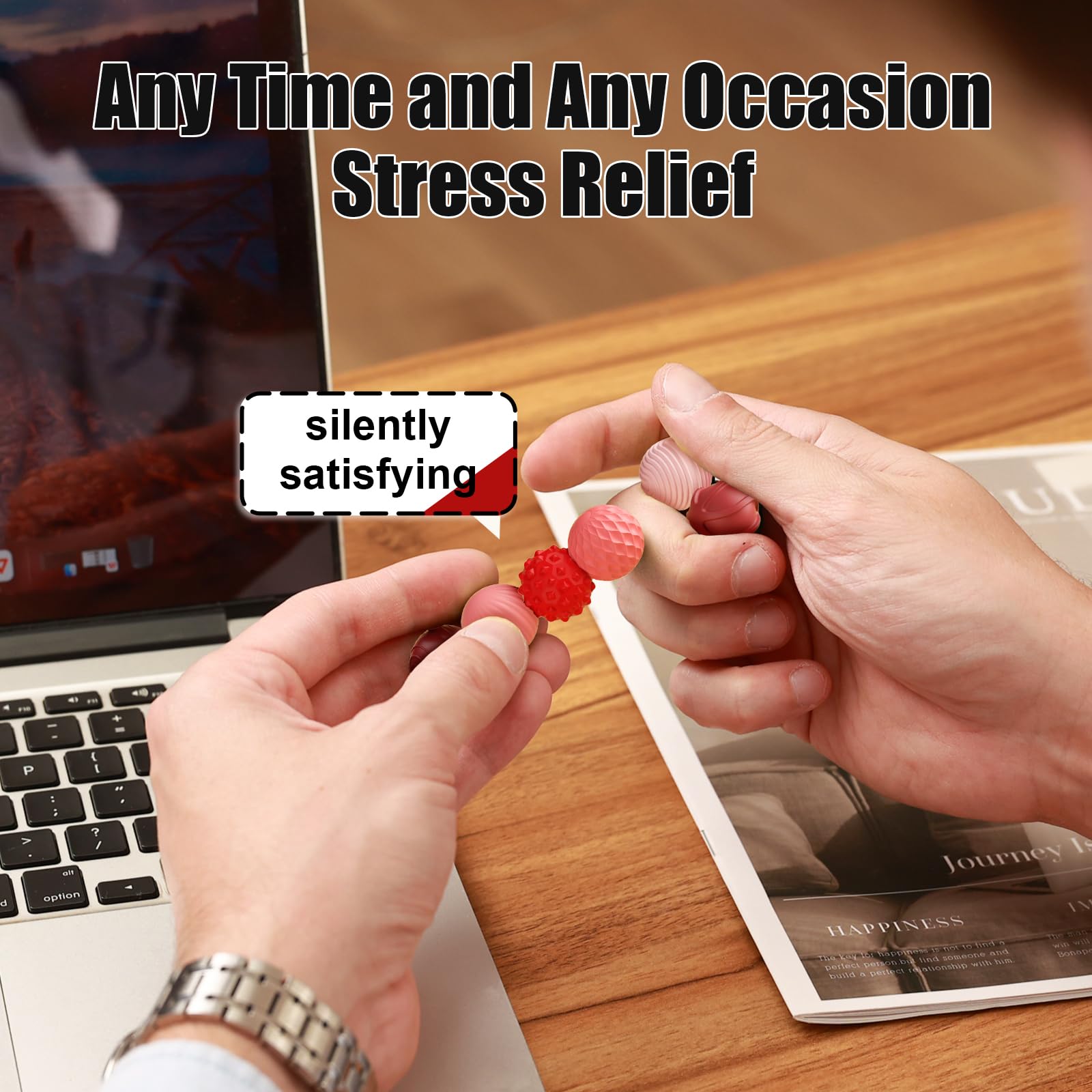 RIVGOT quiet fidget balls stay silent during office use.