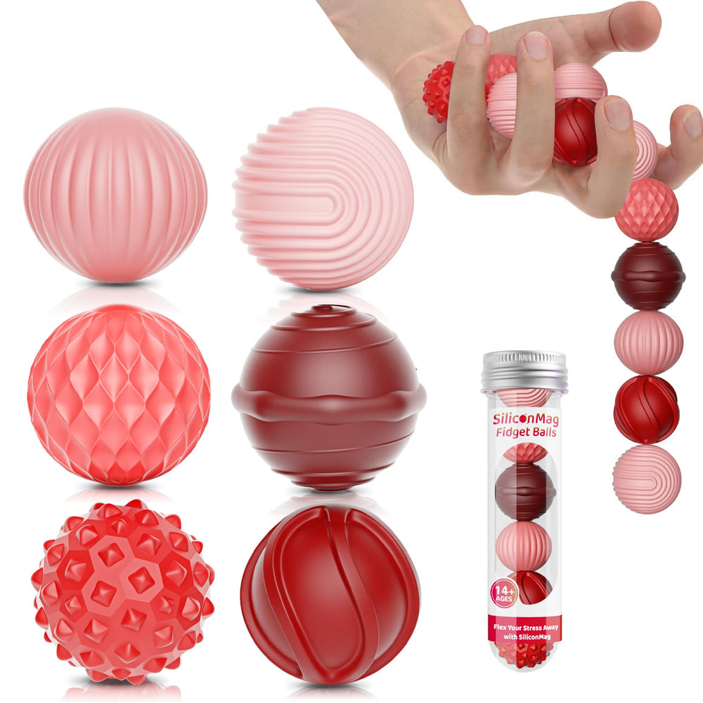 RIVGOT silicone magnetic ball red for discreet desk fidgeting and stress relief.