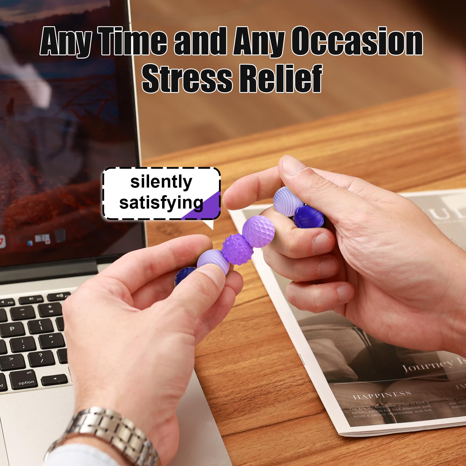RIVGOT silicone fidget balls provide silent, distraction-free use in the office
