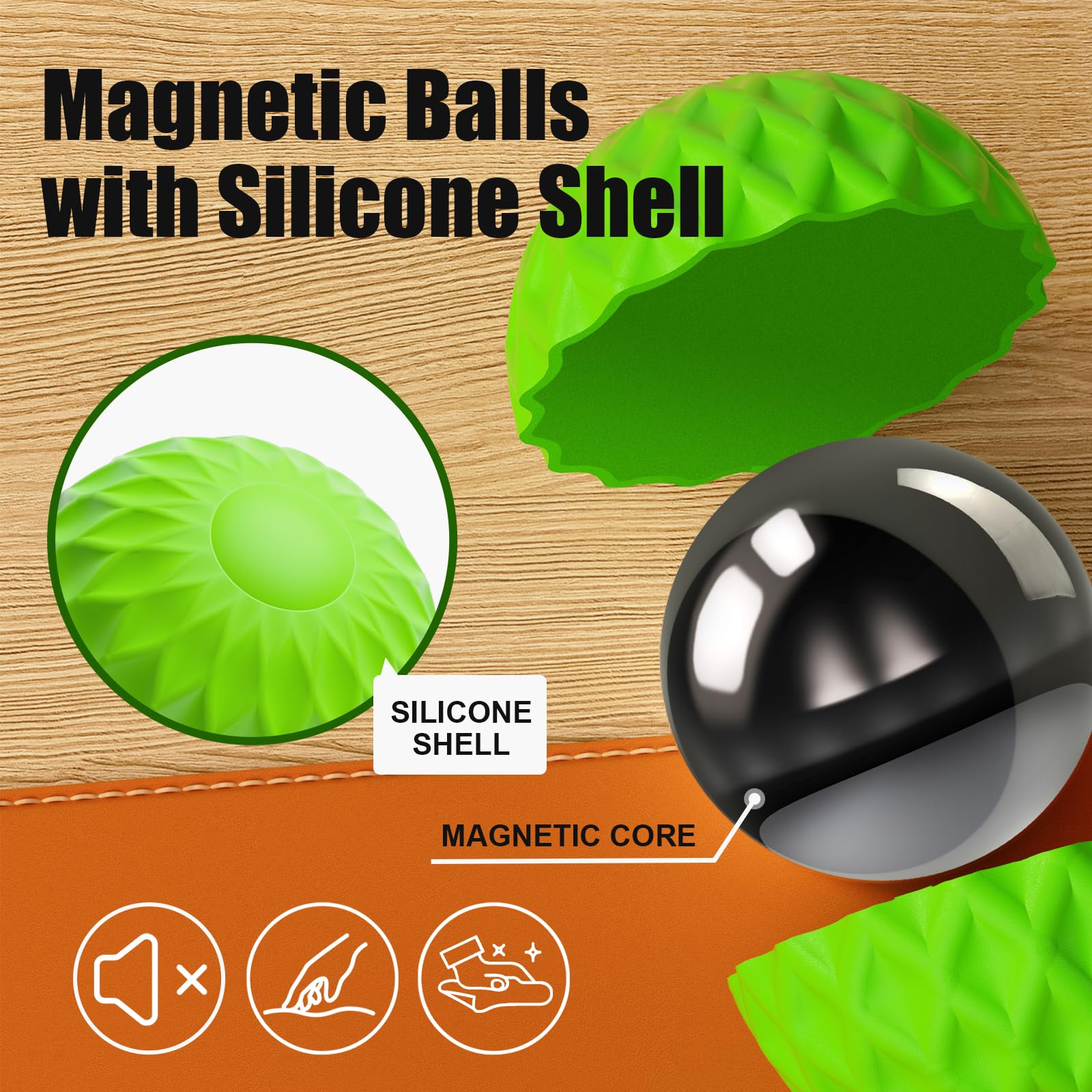RIVGOT textured silicone balls offering tactile feedback for satisfying fidgeting