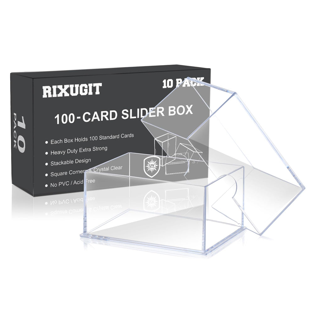 RIXUGIT deck case front view with 100-count box for organized collection