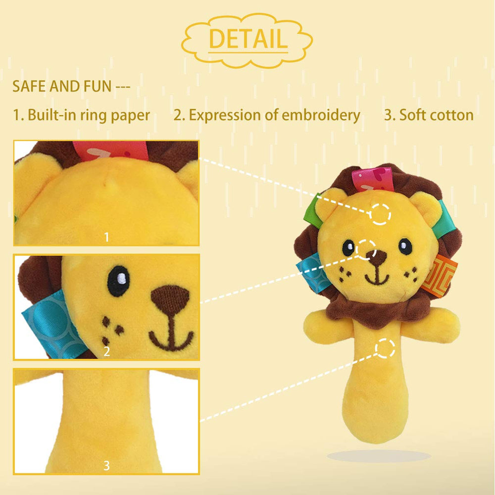 RIY baby grasp rattle demonstrates easy grip for developing motor skills