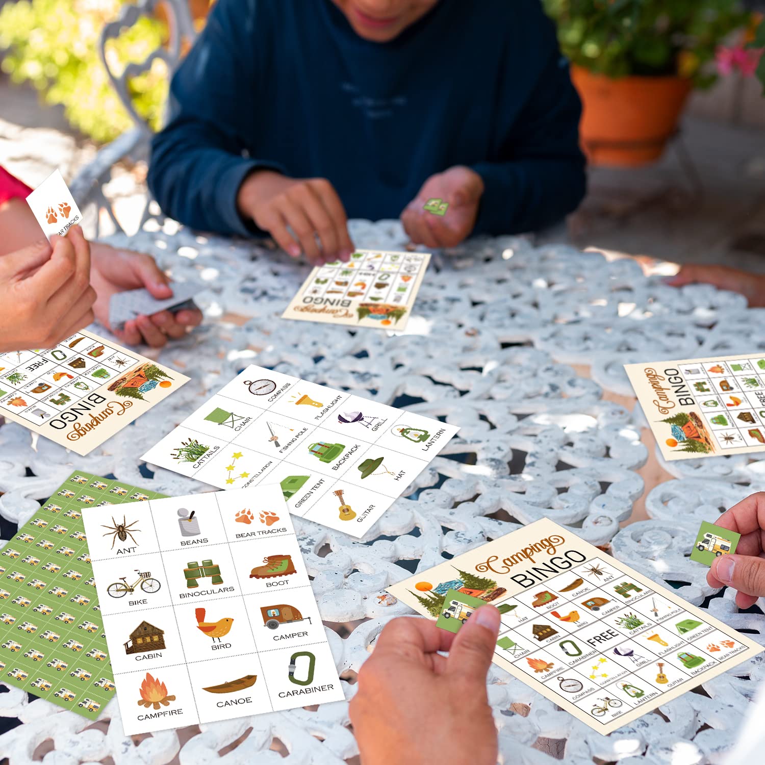 RLCNOT camping bingo game set ideal for parties and gatherings anywhere.
