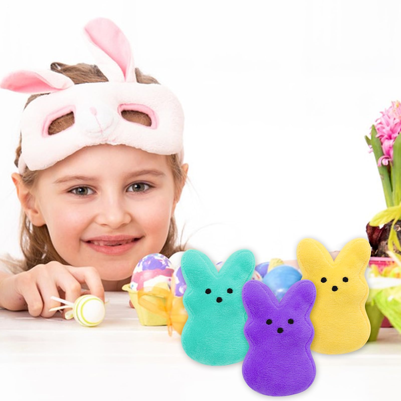 RLXGCZ decorative bunny plush set showcases vivid hues.