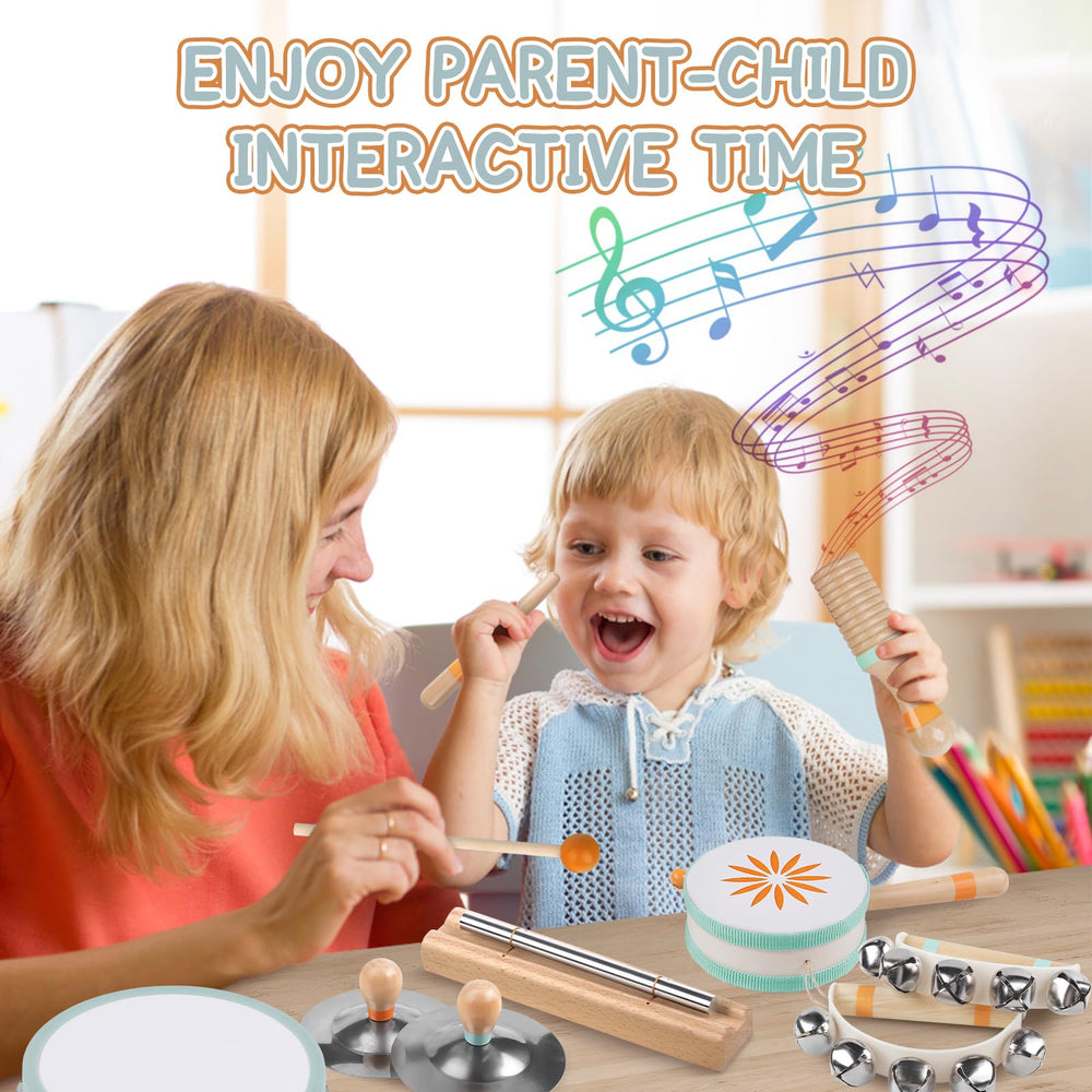 Rmischolar hand drum provides sturdy wood percussion for active play.