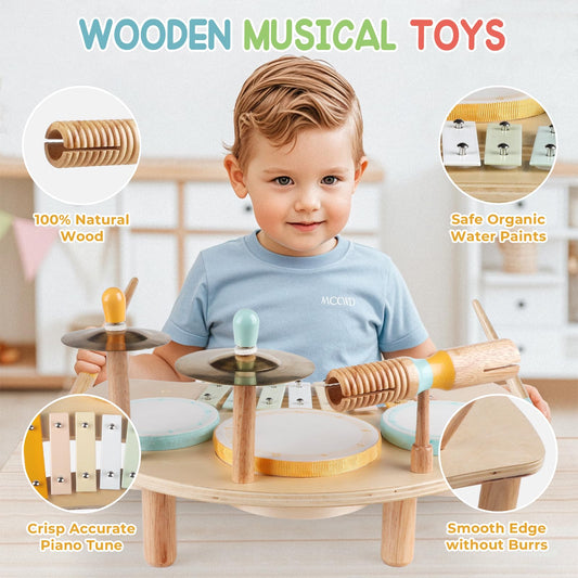 Rmischolar Guiro and drum set—engaging rhythm play to boost coordination.