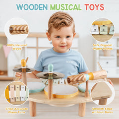 Rmischolar Guiro and drum set—engaging rhythm play to boost coordination.