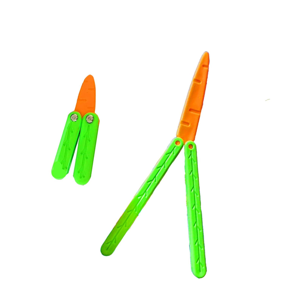 RMISODO carrot butterfly knife green big for tactile stress relief