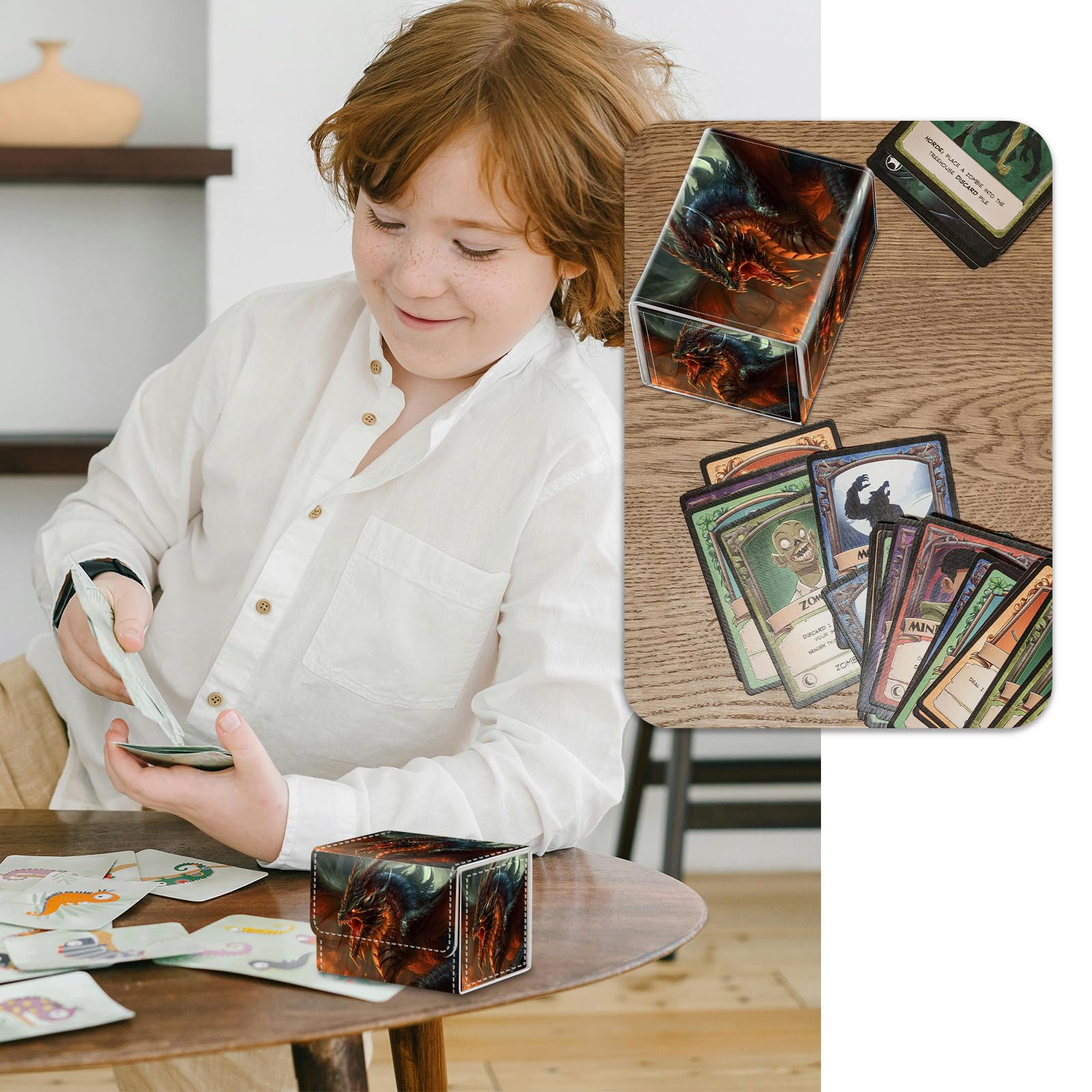 RMJKXQZG large capacity supports 200+ sleeveless or 80+ double-sleeved cards