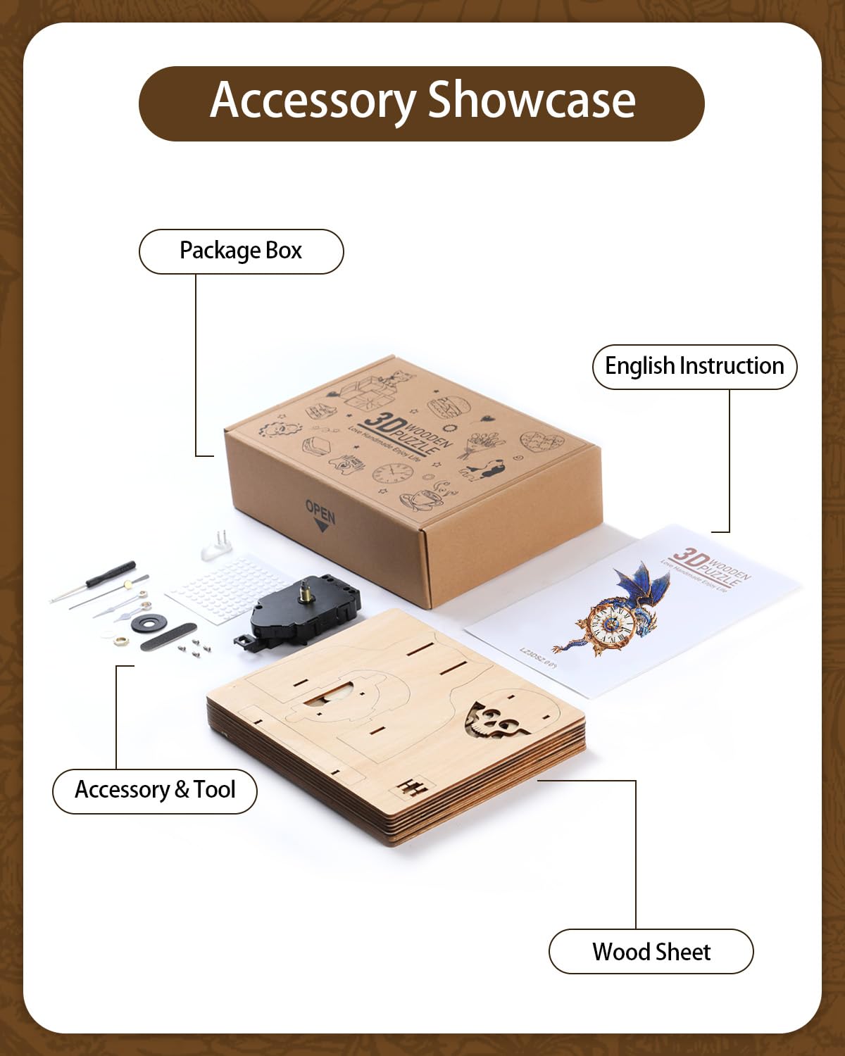 Rnfinewow laser-cut puzzle edges ensure clean assembly for adults