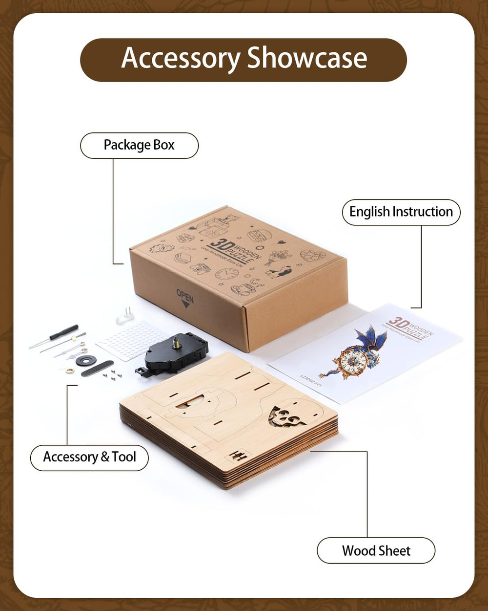 Rnfinewow laser-cut puzzle edges ensure clean assembly for adults