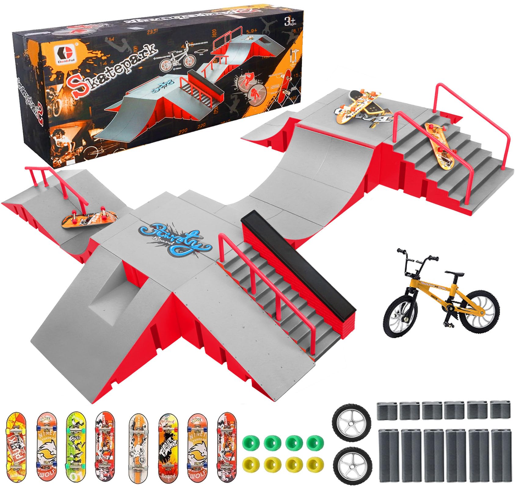 RNGODO 14-in-1 finger skatepark set in action for versatile tricks