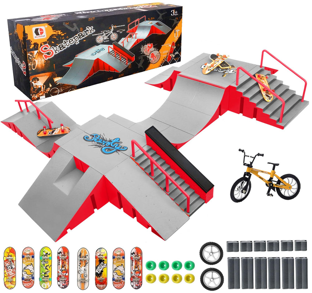 RNGODO 14-in-1 finger skatepark set in action for versatile tricks