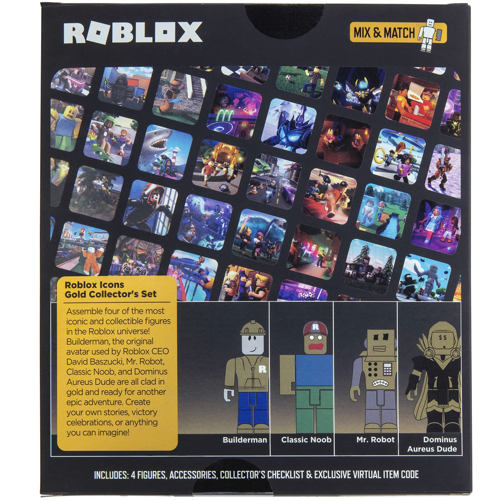 Exclusive virtual item code card included with Roblox set.