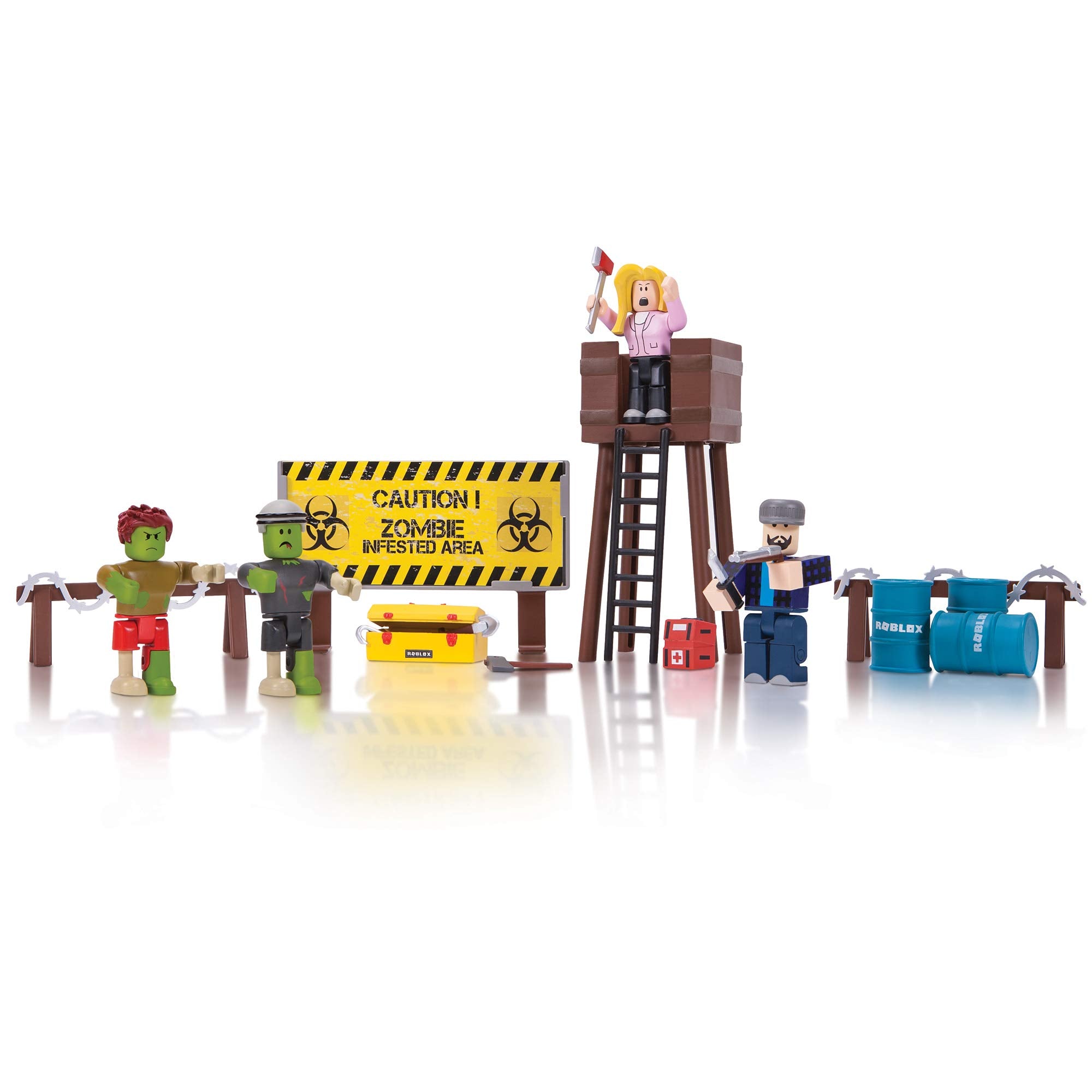 Roblox Action Collection zombie attack playset with four figures for immersive play.