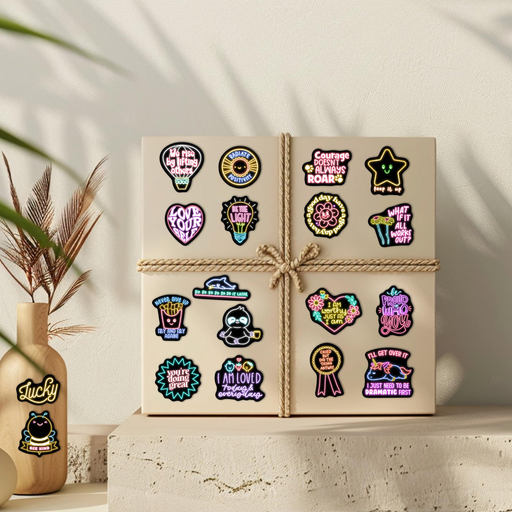 Robmoda daily-inspiration sticker pack suits lockers, journals, bags and more.