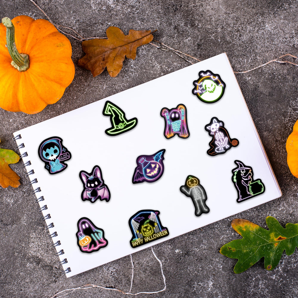 Robmoda neon Halloween laptop decals enhance devices with glow